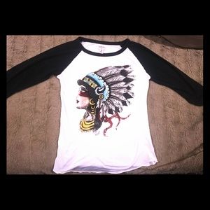Indian Headdress colorful feather baseball tee